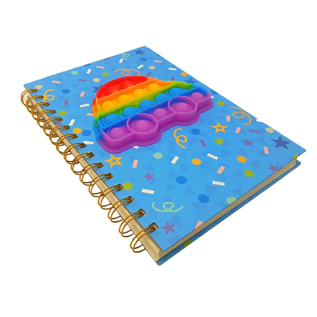 Caiet Dictando Pop It Now, Masinuta Colorata, Albastru, 21x15 cm, 75 file