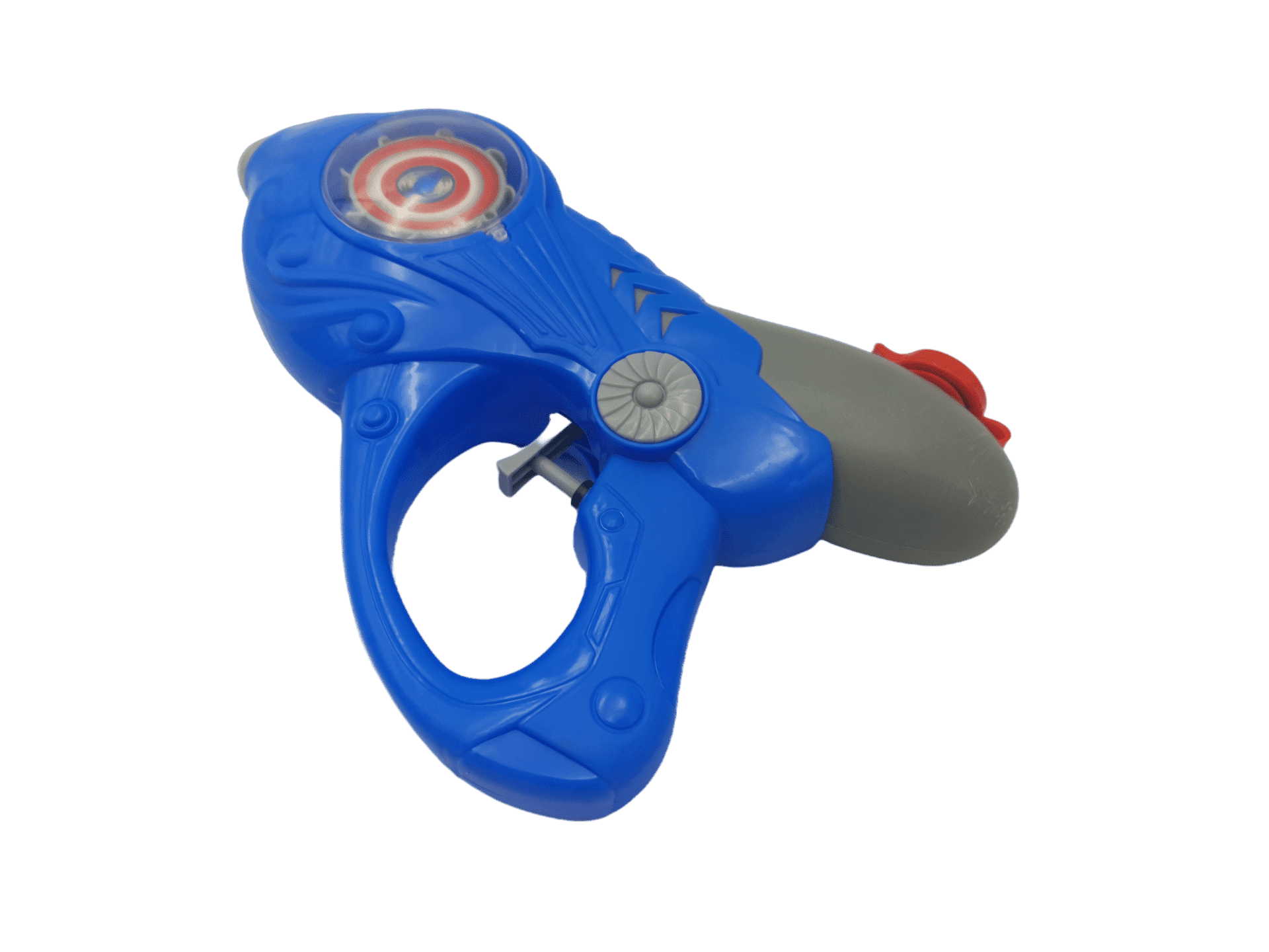 Pistol Jucarie cu Apa, cu Disc Rotativ si Lumini Interactive, Albastru Gri, 25x5x18 cm, + 3 Ani