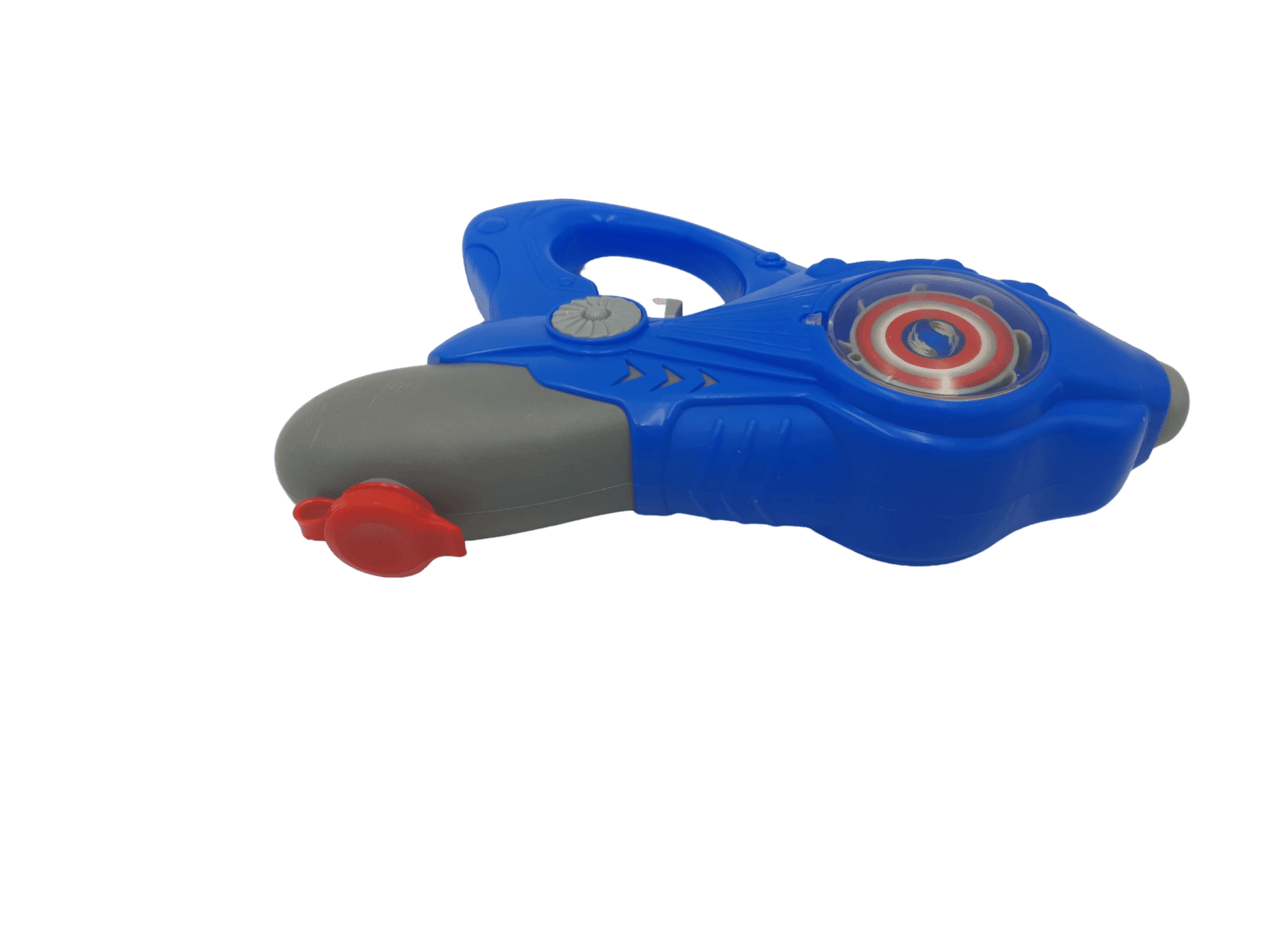 Pistol Jucarie cu Apa, cu Disc Rotativ si Lumini Interactive, Albastru Gri, 25x5x18 cm, + 3 Ani