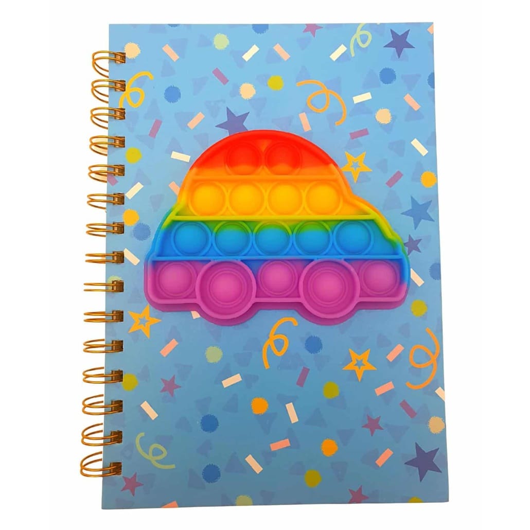 Caiet Dictando Pop It Now, Masinuta Colorata, Albastru, 21x15 cm, 75 file