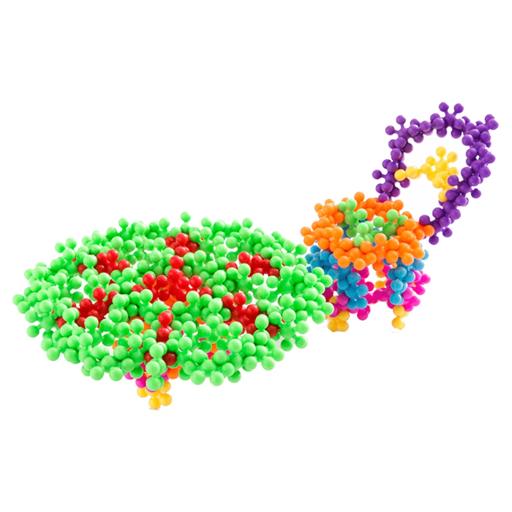 Set de Constructie Educativ Interactiv, Piese Particule Atom Interconectabile, Combinatii Infinite, Cutie Depozitare, 600 Piese, + 3 Ani