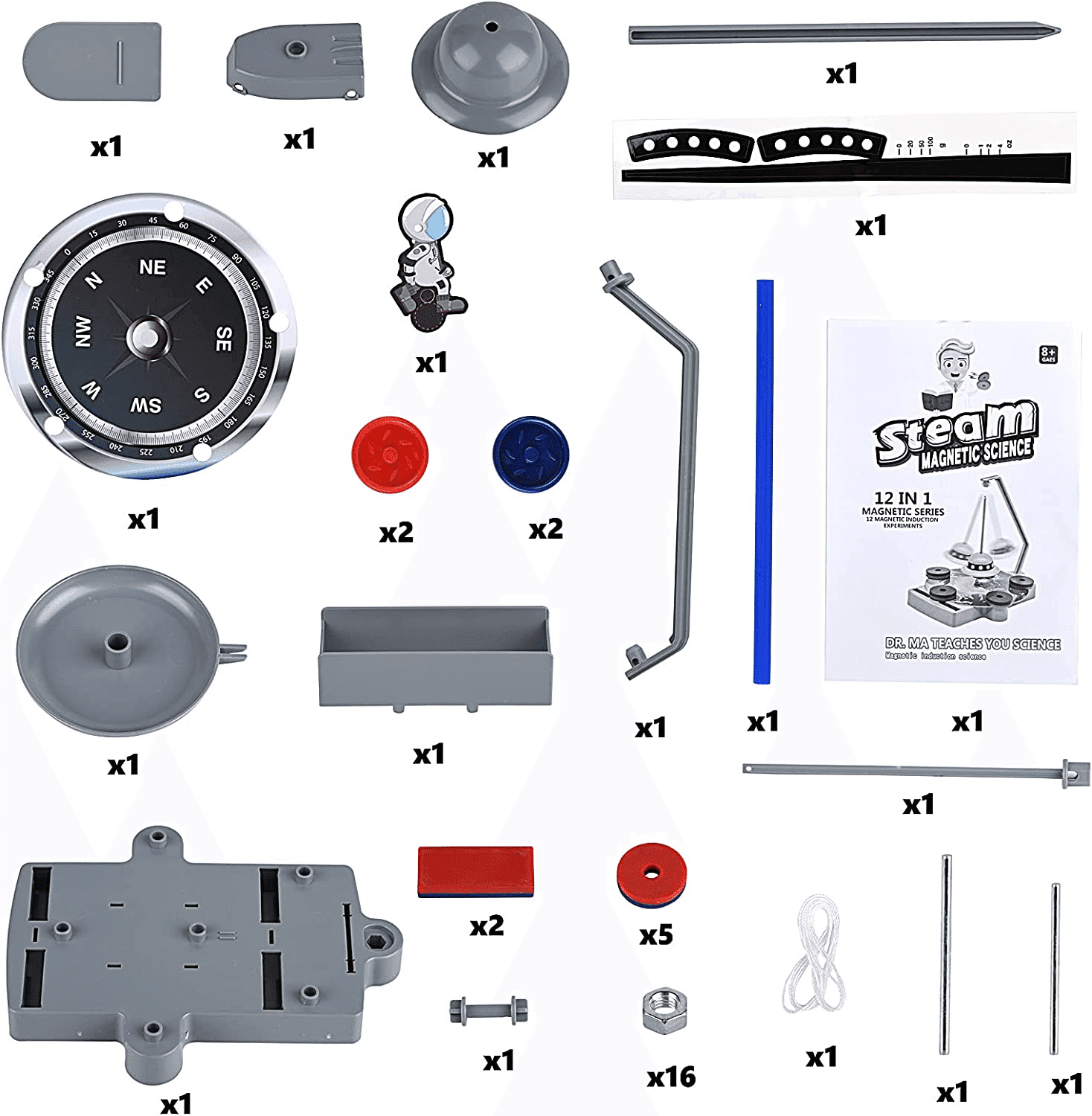 Kit STEM Experimente Magnetice 12 în 1, 8+ ani
