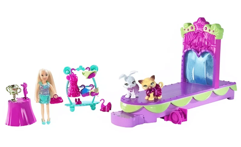 Set de Joaca Polly Pocket, Podiumul Pentru Animale, Multiple Accesorii, 27x20x9 cm, +4 ani