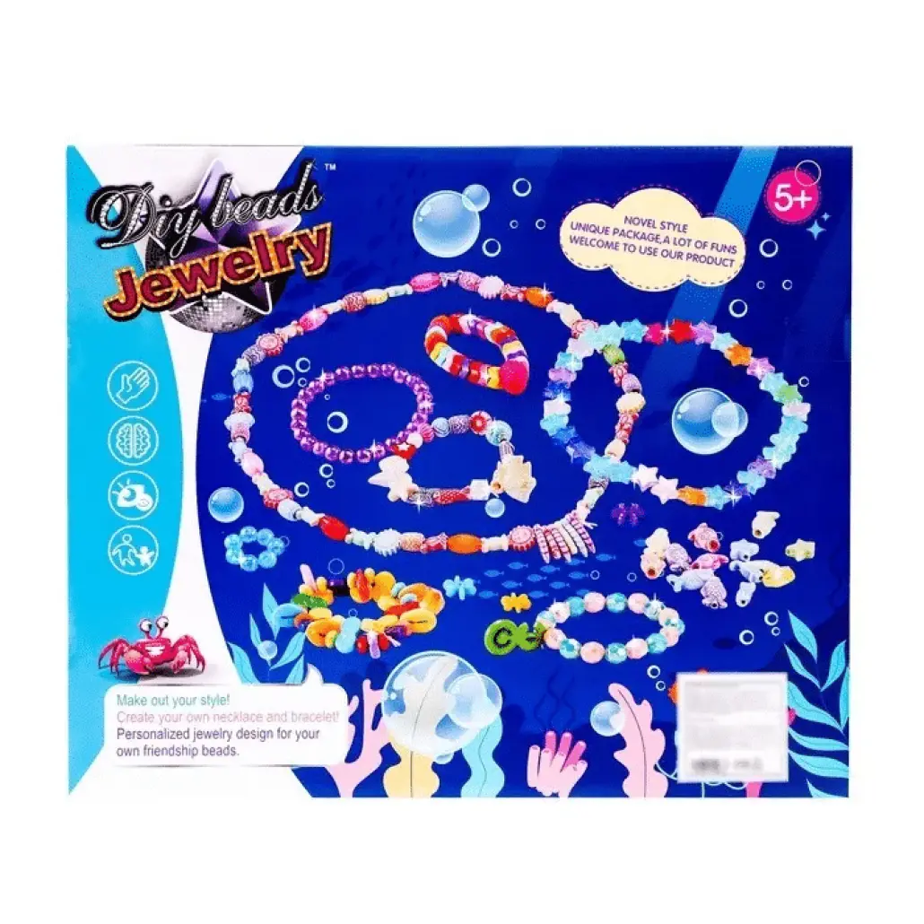 Set pentru Artizanat, Bratari cu Margele, Relief Ocean, Albastru, 31x4x26 cm, + 5 Ani