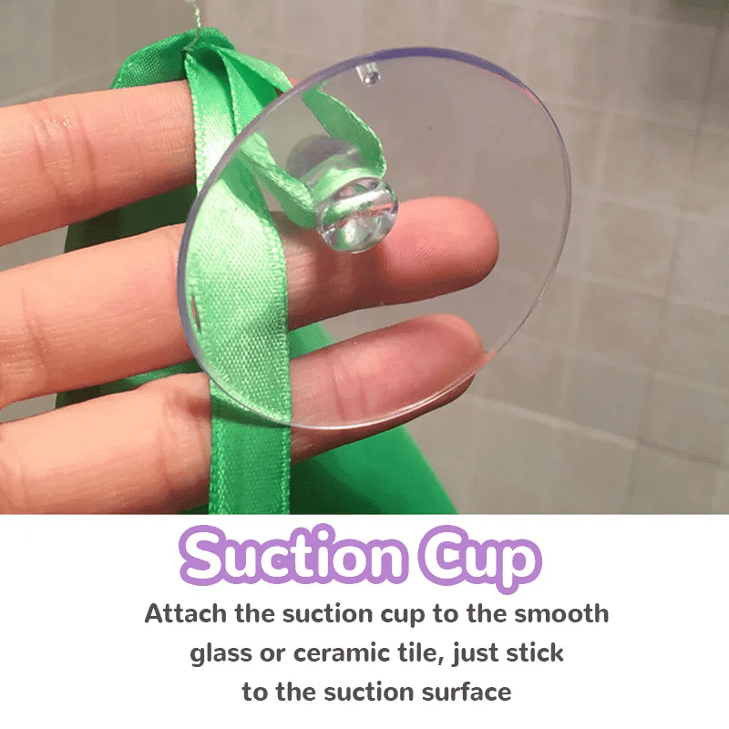 Sac pentru Jucarii de Baie sau Plaja, Broscuta, Sistem Prindere cu Ventuze, Material Textil, 40x32 Cm