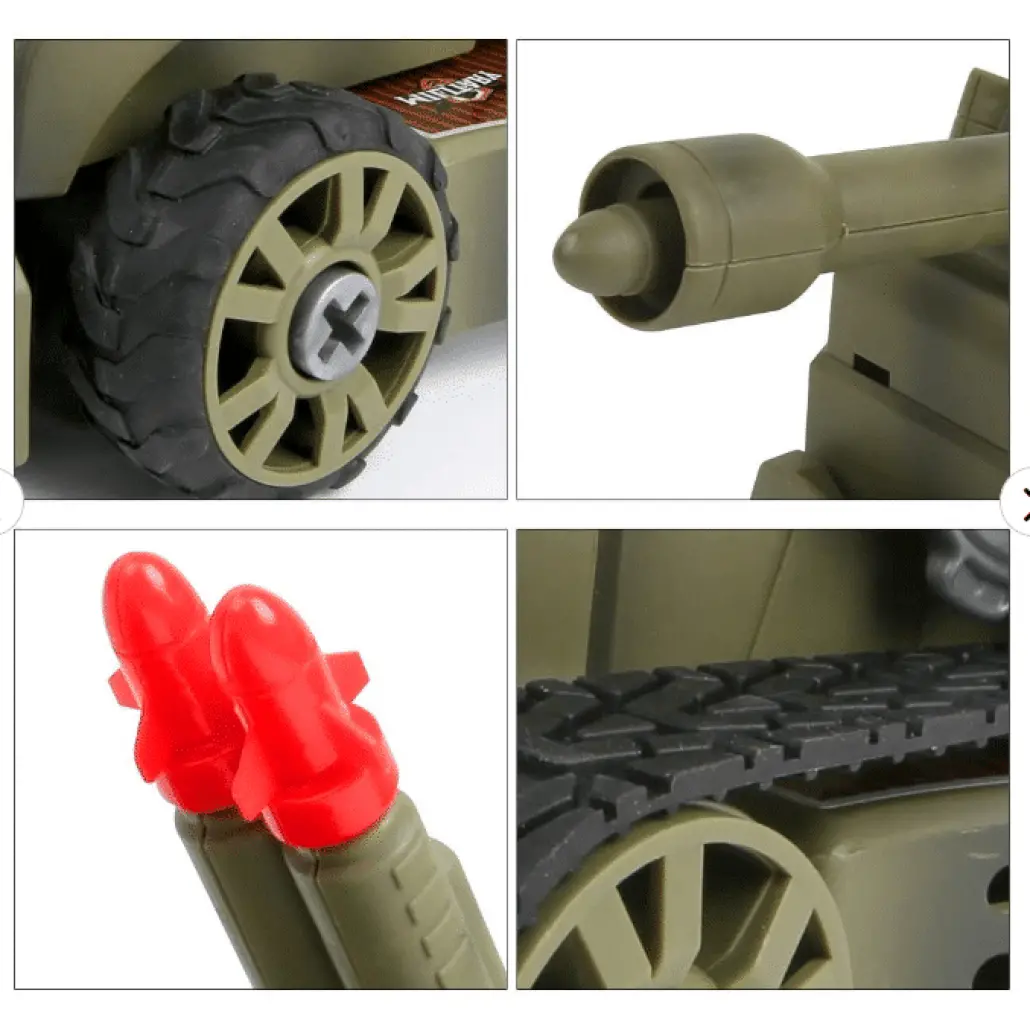 Set de Construcție Vehicul Militar 5 în 1, 62 piese cu Șurubelniță Inclusă