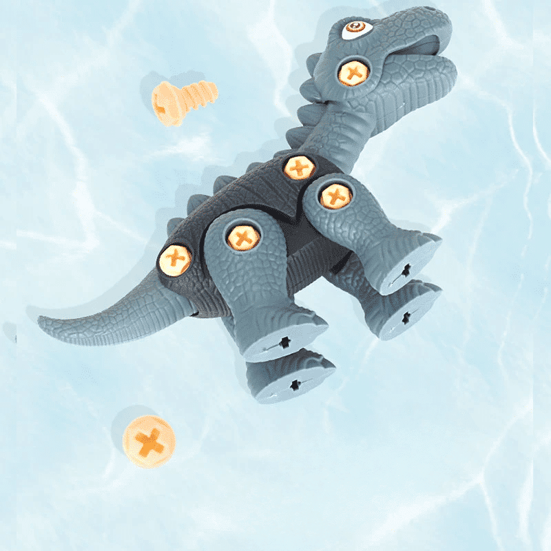 Set 2 Jucarii Interactive STEM DIY, Dinozauri de Construit, Tyrannosaurus Rex si Brachiosaurus, Maro Gri, + 3 Ani