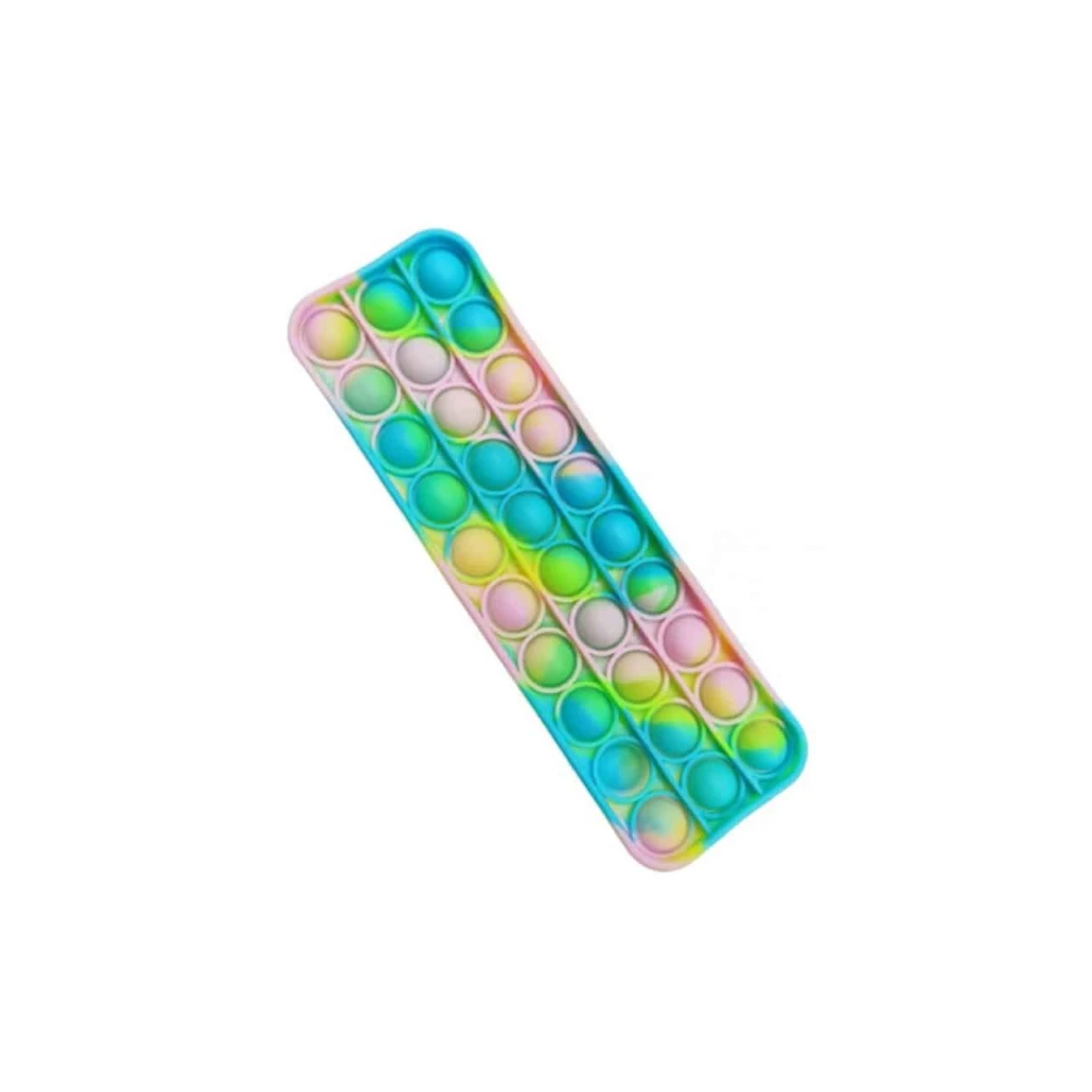 Jucarie Penar Pop It - Dreptunghi, 20x7 cm, Roz Verde Albastru