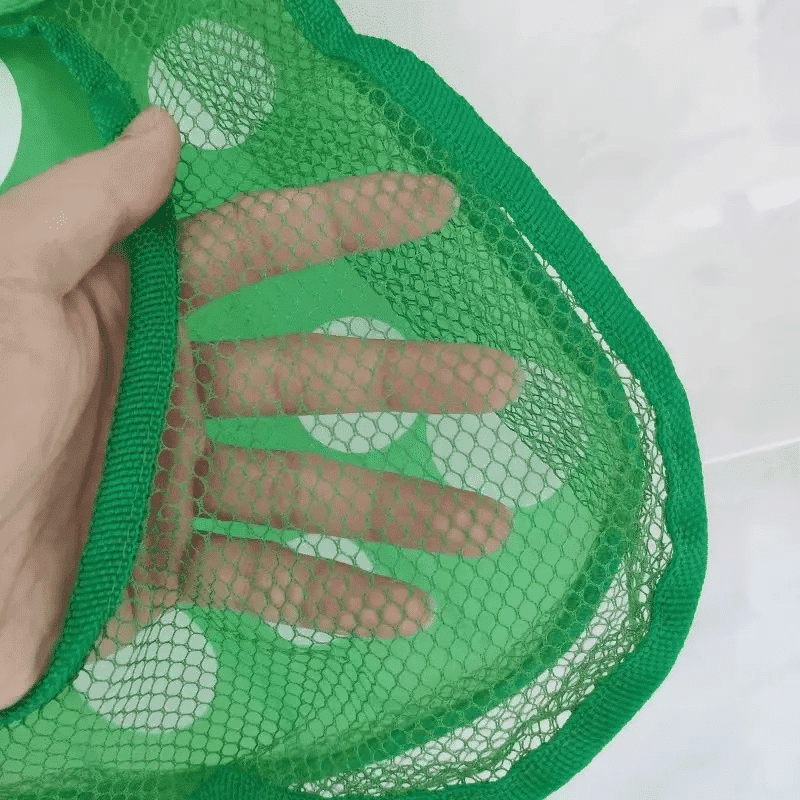 Sac pentru Jucarii de Baie sau Plaja, Broscuta, Sistem Prindere cu Ventuze, Material Textil, 40x32 Cm