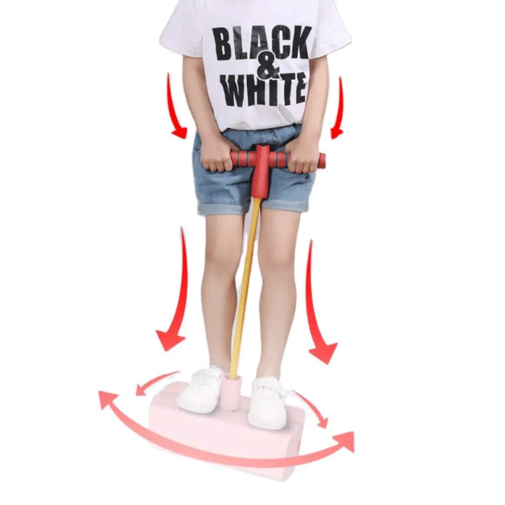 Jucarie Elastica din Spuma Pogo Stick cu Sunete Squeaki, 20x40x8 cm, Roz, +3 Ani