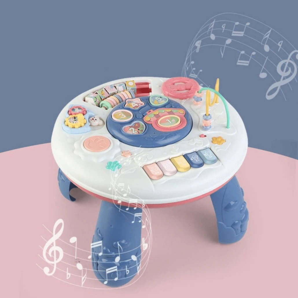 Jucarie Interactiva, Masuta cu Activitati, 5 Functii, Invata si Descopera Inteligent, 43x32 cm, + 6 Luni