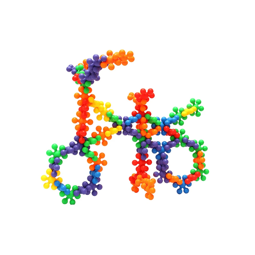 Set de Constructie Educativ Interactiv, Piese Particule Atom Interconectabile, Combinatii Infinite, Cutie Depozitare, 600 Piese, + 3 Ani
