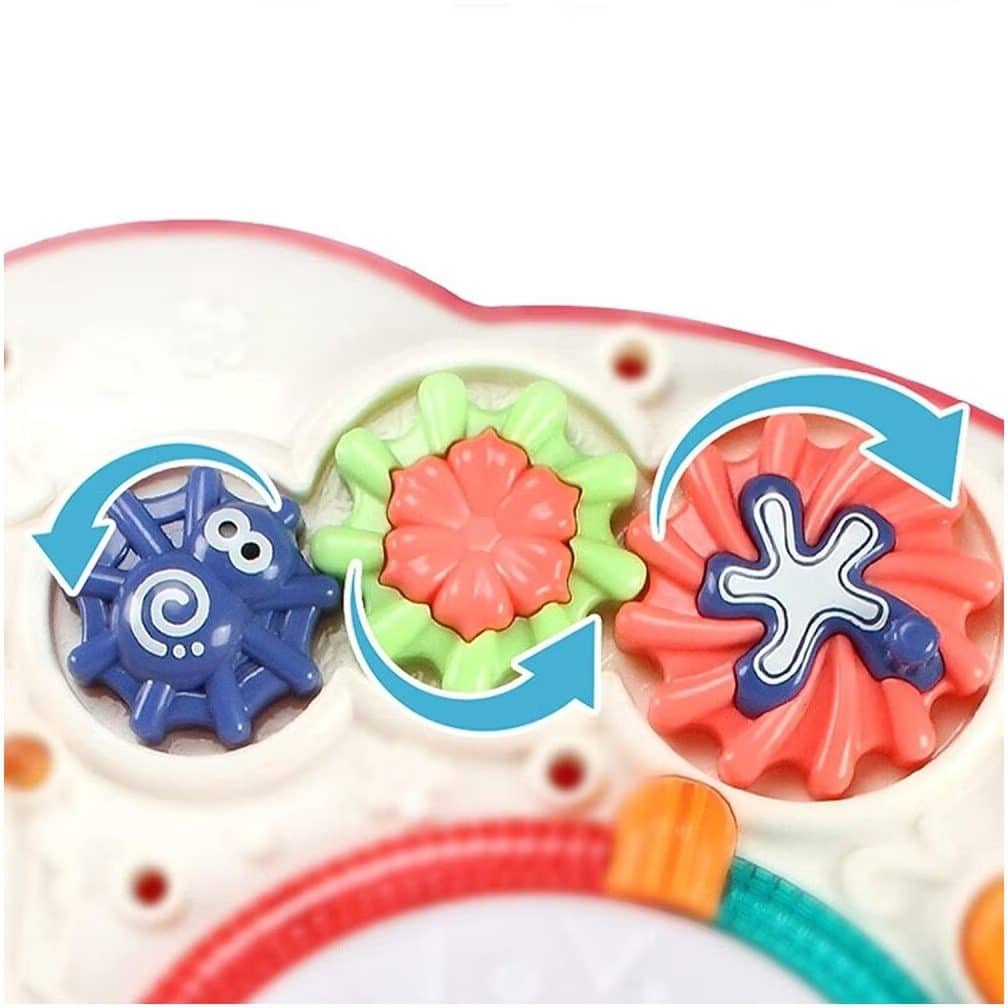 Jucarie Interactiva, Masuta cu Activitati, 8 Functii, Invata si Descopera Inteligent, 33x33x33 Cm, Alb Verde