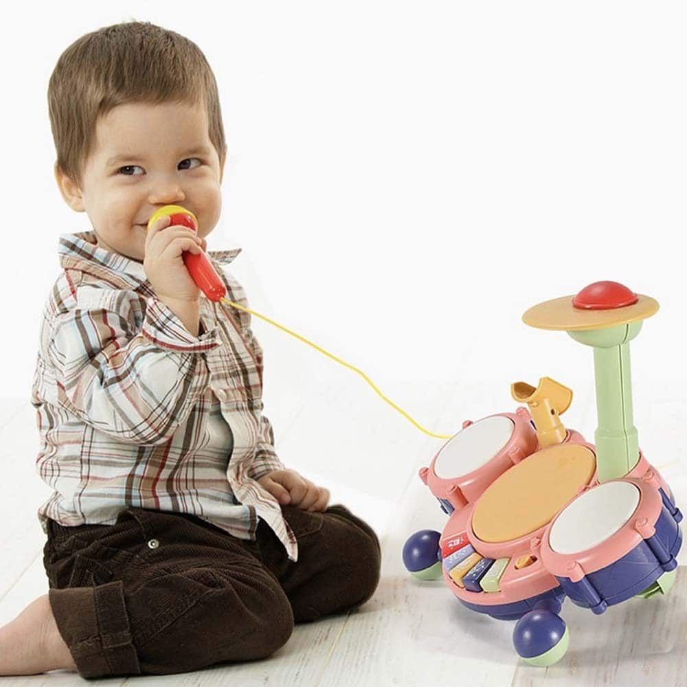 Set Tobe Interactive Bebelusi, Microfon Incorporat, Volum Ajustabil, Functie Pian, Roz, 32x28x20 Cm, +18 Luni