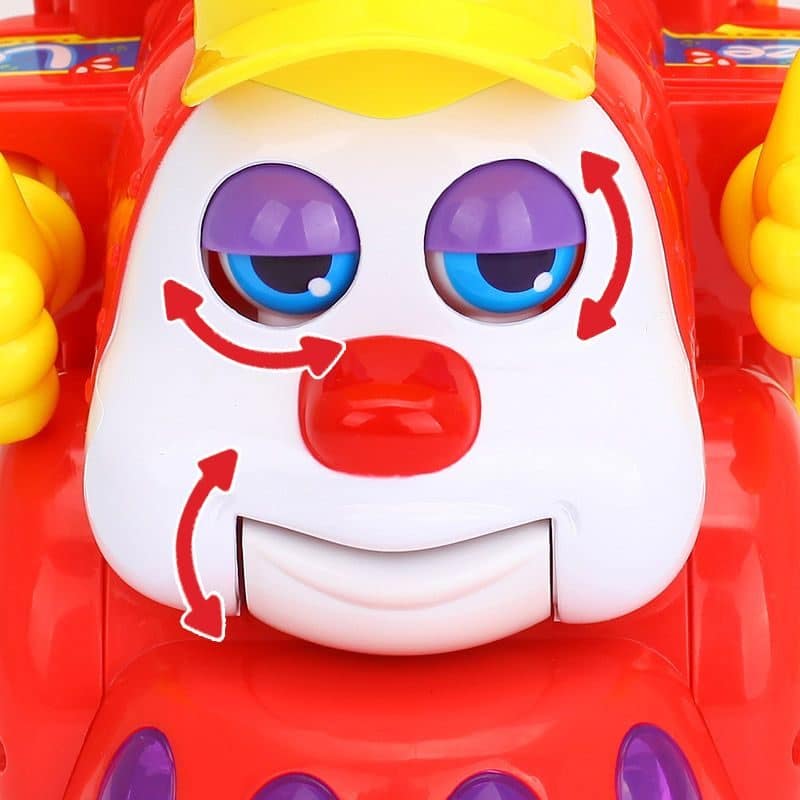 Trenulet de Jucarie Educativ cu Sunete si Lumini, Senzor de Impact, Functie Potrivire Forme, Rosu, 22x16x12 Cm, +18 Luni