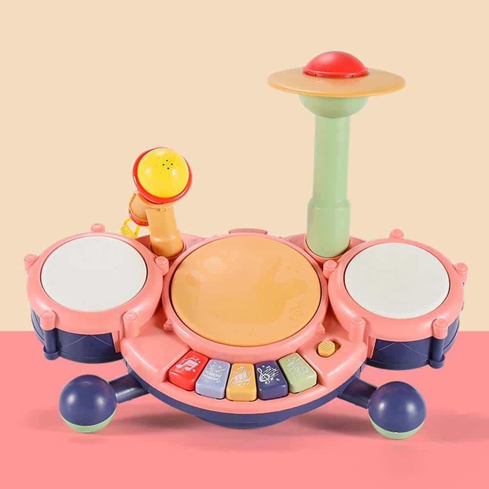 Set Tobe Interactive Bebelusi, Microfon Incorporat, Volum Ajustabil, Functie Pian, Roz, 32x28x20 Cm, +18 Luni