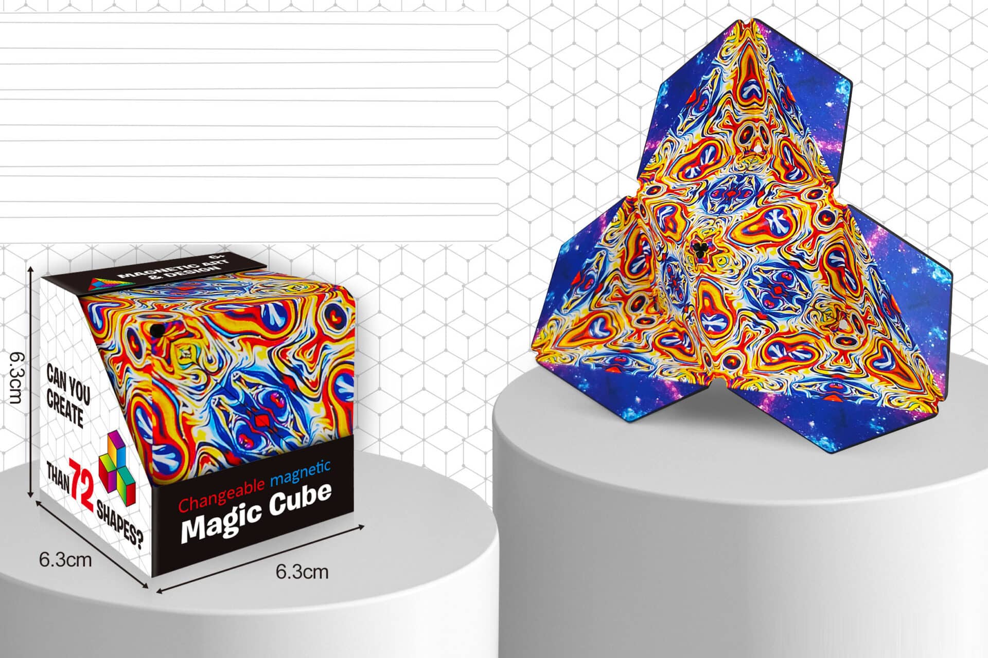 Jucarie Interactiva Cubul Magic, Puzzle 3D, 72 de Forme, 6.3x6.3x6.3 Cm ...