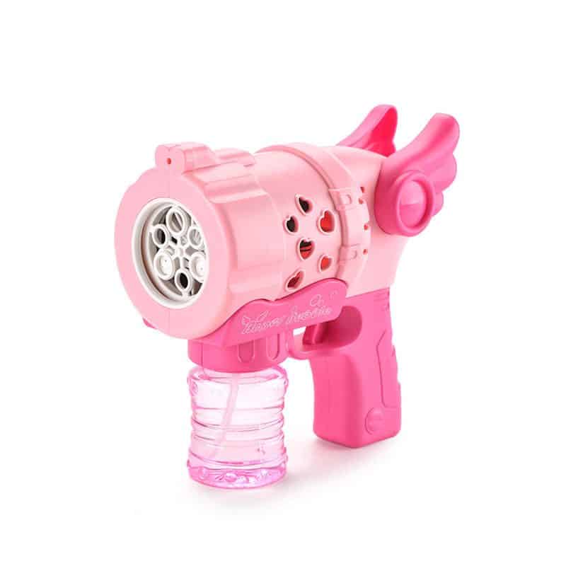 Pistol Baloane Săpun LUDIRO cu 6 guri și Lumini LED, Roz