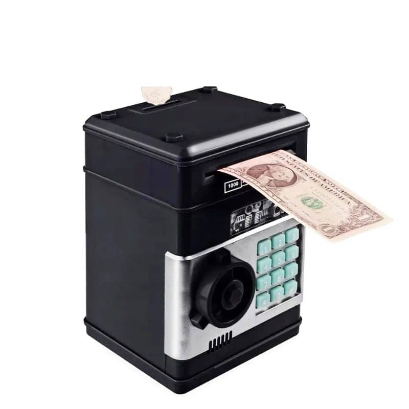 Pușculiță ATM LUDIRO cu Lumini și Sunete, Economisește Ușor, Negru