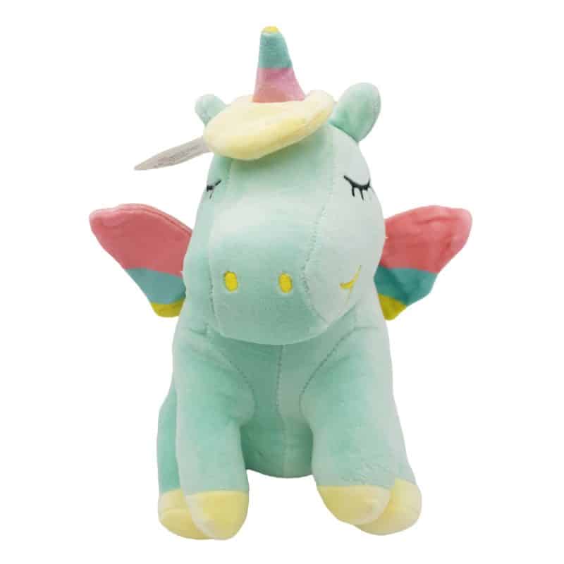 Jucarie de Plus Unicorn cu Aripioare, Albastru, 20 cm, +3 ani