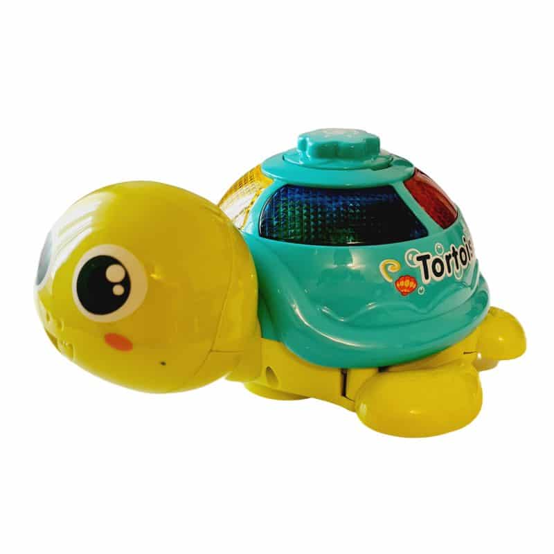 Jucarie Interactiva Broscuta Testoasa cu Lumini si Sunete, Care Face Oua, 21x16x10 cm, Verde Albastru