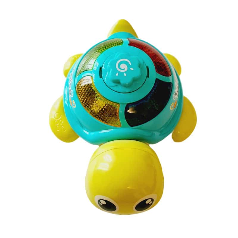 Jucarie Interactiva Broscuta Testoasa cu Lumini si Sunete, Care Face Oua, 21x16x10 cm, Verde Albastru