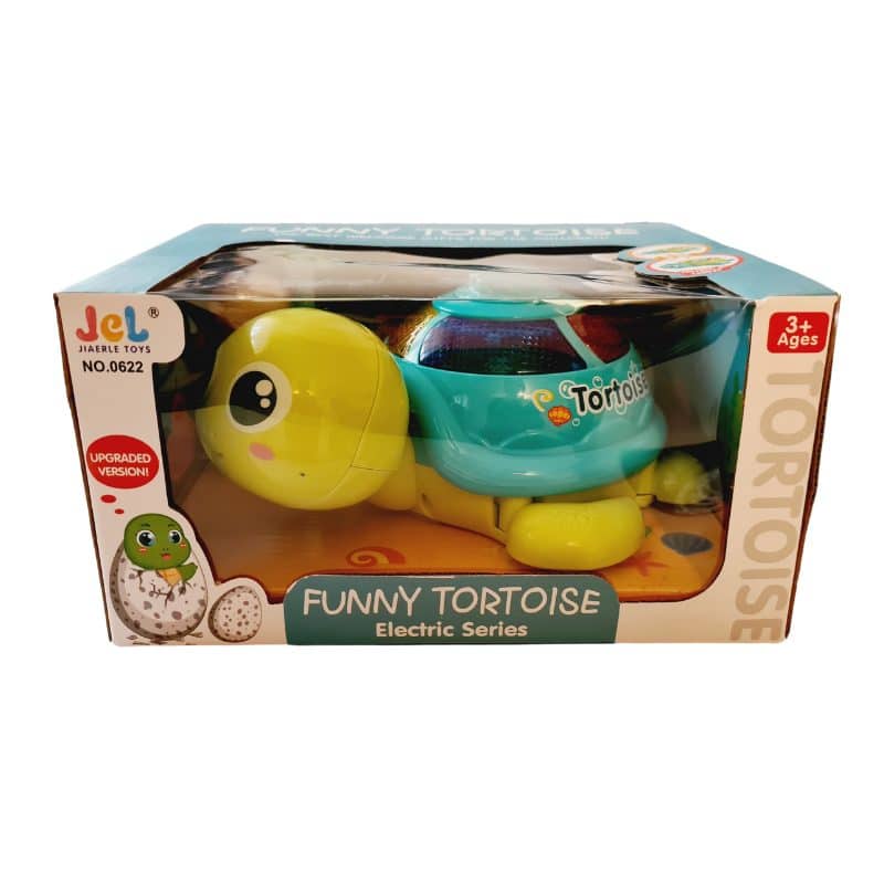 Jucarie Interactiva Broscuta Testoasa cu Lumini si Sunete, Care Face Oua, 21x16x10 cm, Verde Albastru