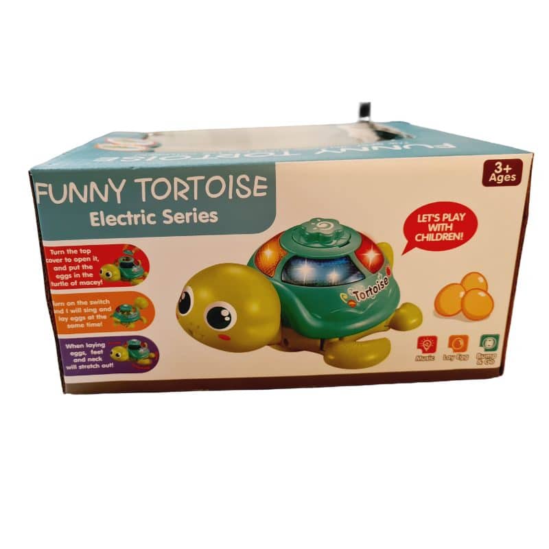 Jucarie Interactiva Broscuta Testoasa cu Lumini si Sunete, Care Face Oua, 21x16x10 cm, Verde Albastru