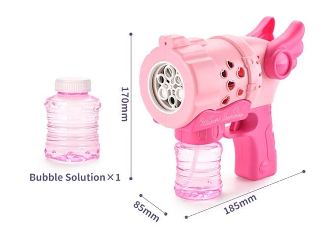 Pistol Baloane Săpun LUDIRO cu 6 guri și Lumini LED, Roz