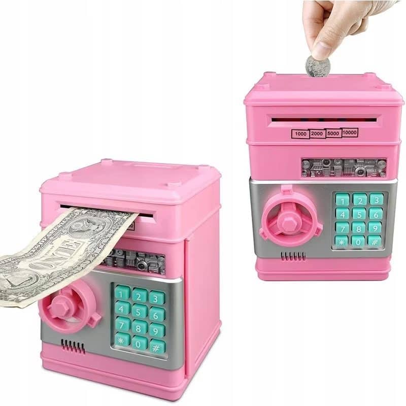 Pușculiță ATM LUDIRO cu Lumini și Sunete, Economisește Ușor, Roz