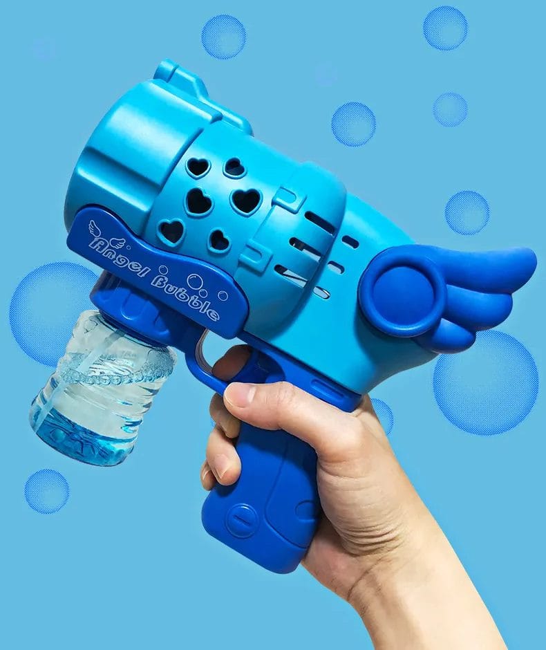 Pistol Baloane Săpun LUDIRO cu 6 guri și Lumini LED, Albastru