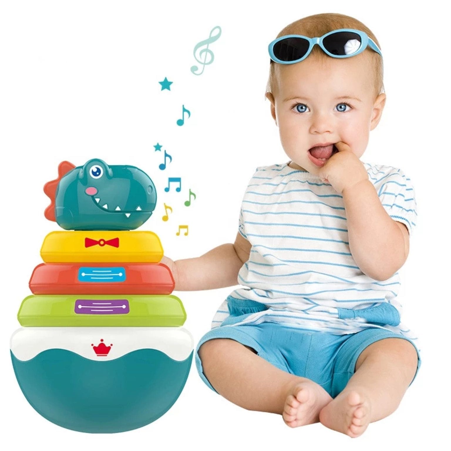 Dinozaur Hopa Mitică și Turn de Stivuit, 6+ Luni