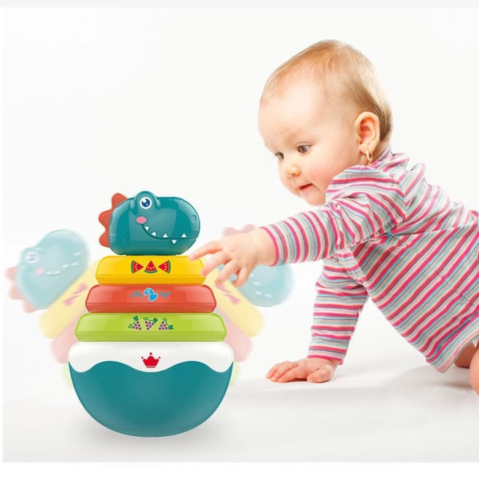 Dinozaur Hopa Mitică și Turn de Stivuit, 6+ Luni