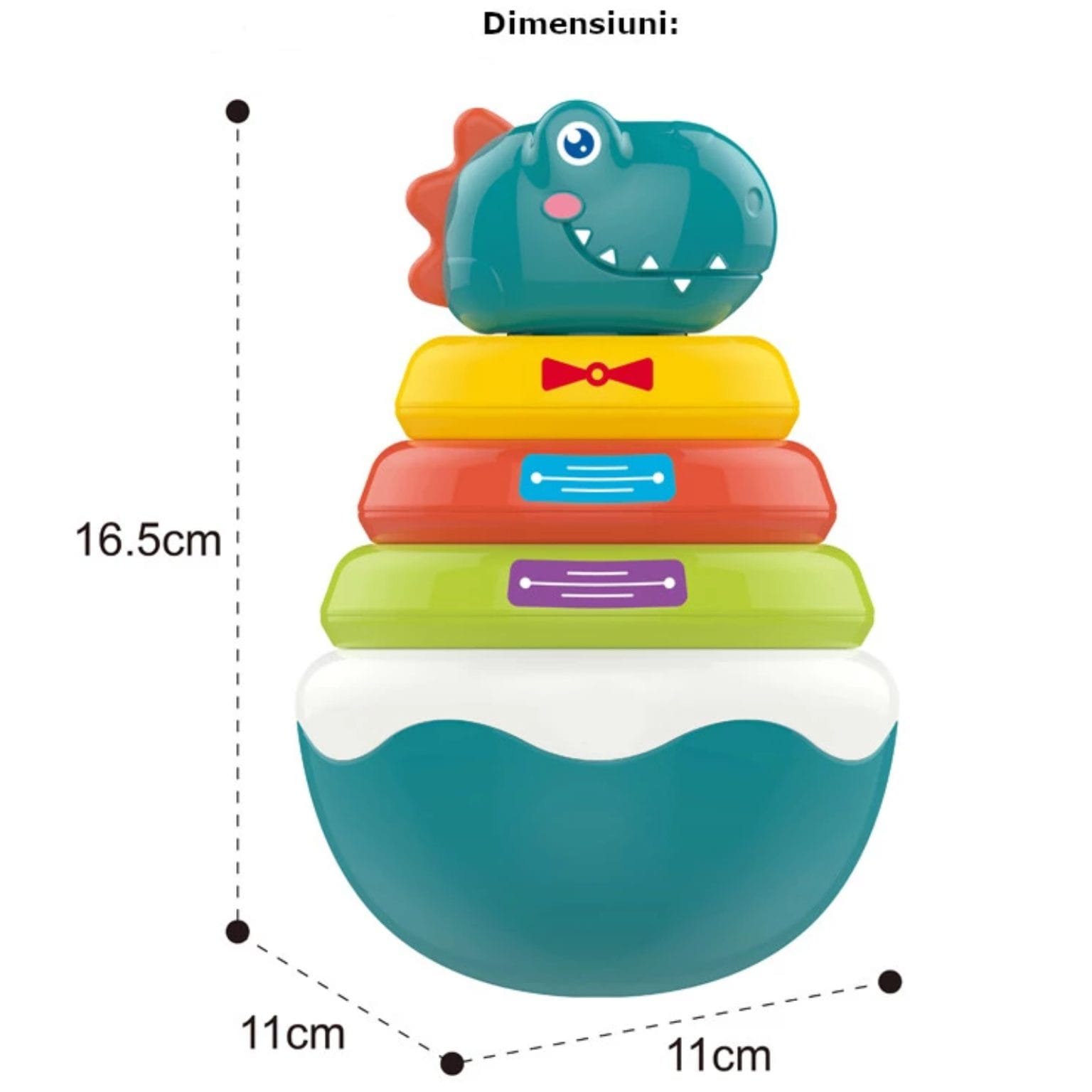 Dinozaur Hopa Mitică și Turn de Stivuit, 6+ Luni