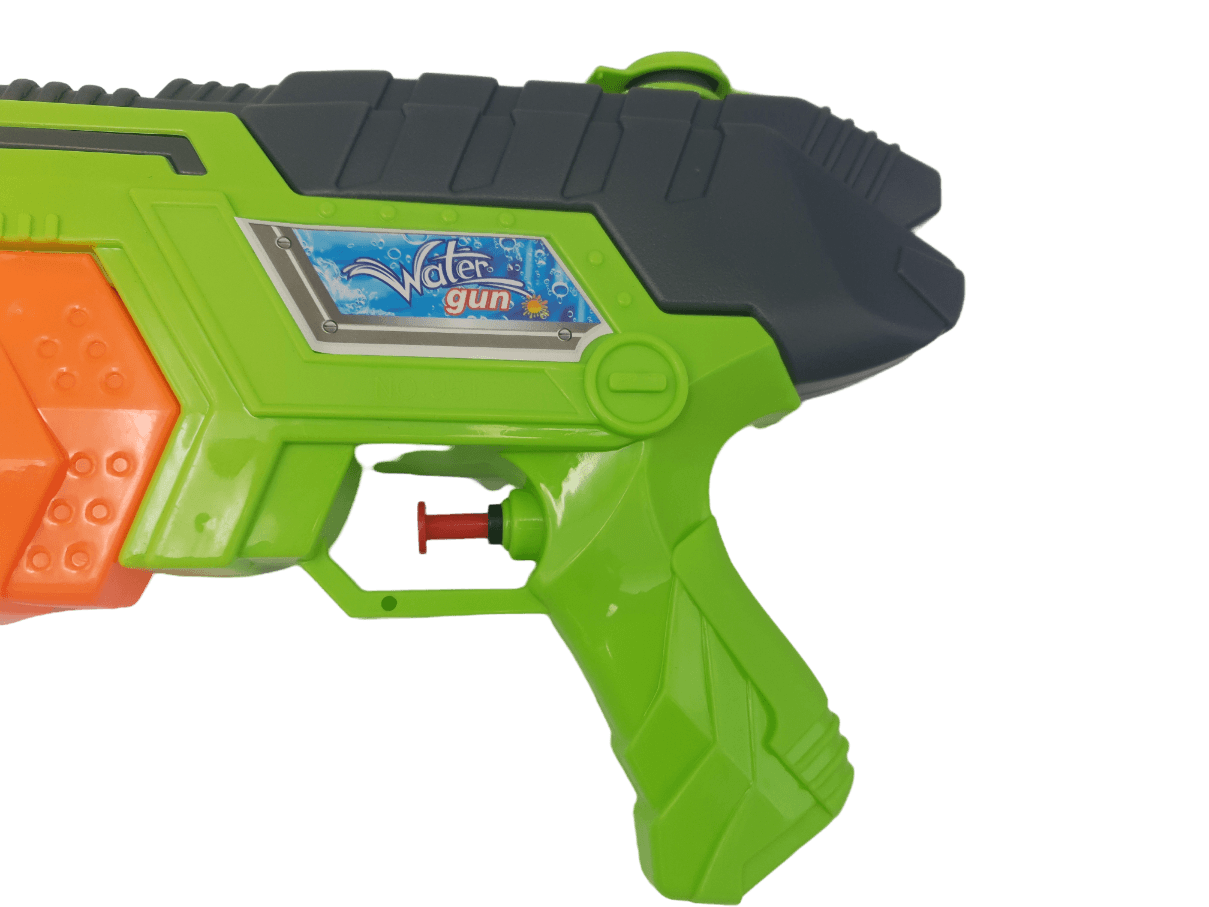 Pistol Jucarie cu Apa, cu Rezervor, Verde Portocaliu, 32x5x18 cm, + 3 Ani