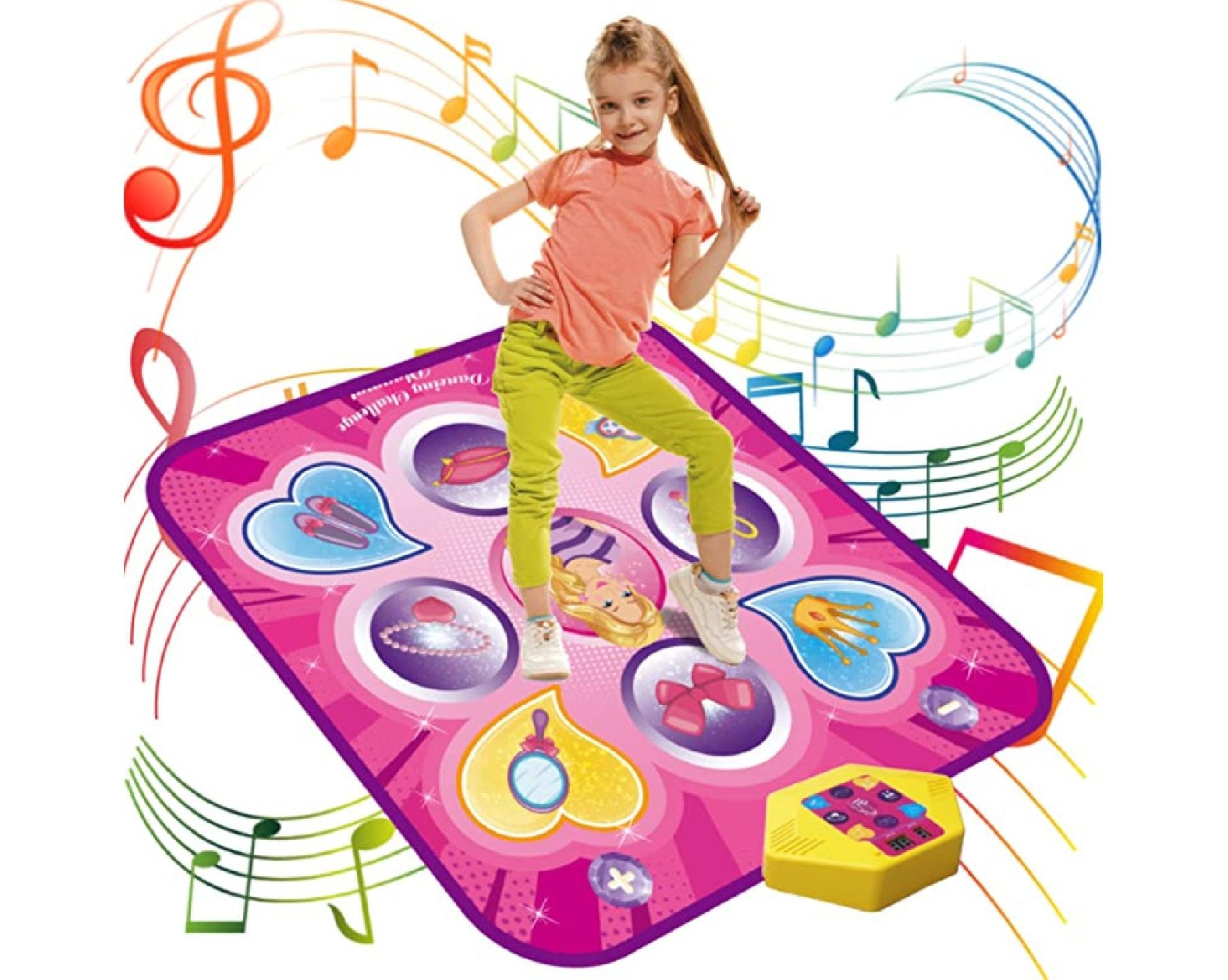 Resigilat - Covor Muzical Electronic, 5 Moduri Muzicale, 3 Nivele de Dificultate, Volum Adjustabil, Lumini LED, 90x93x3 cm, + 3 Ani