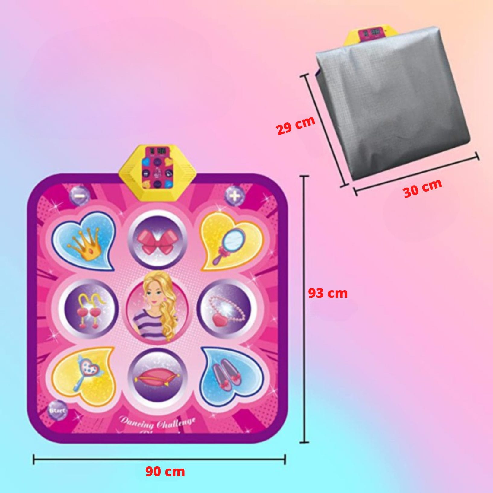 Resigilat - Covor Muzical Electronic, 5 Moduri Muzicale, 3 Nivele de Dificultate, Volum Adjustabil, Lumini LED, 90x93x3 cm, + 3 Ani