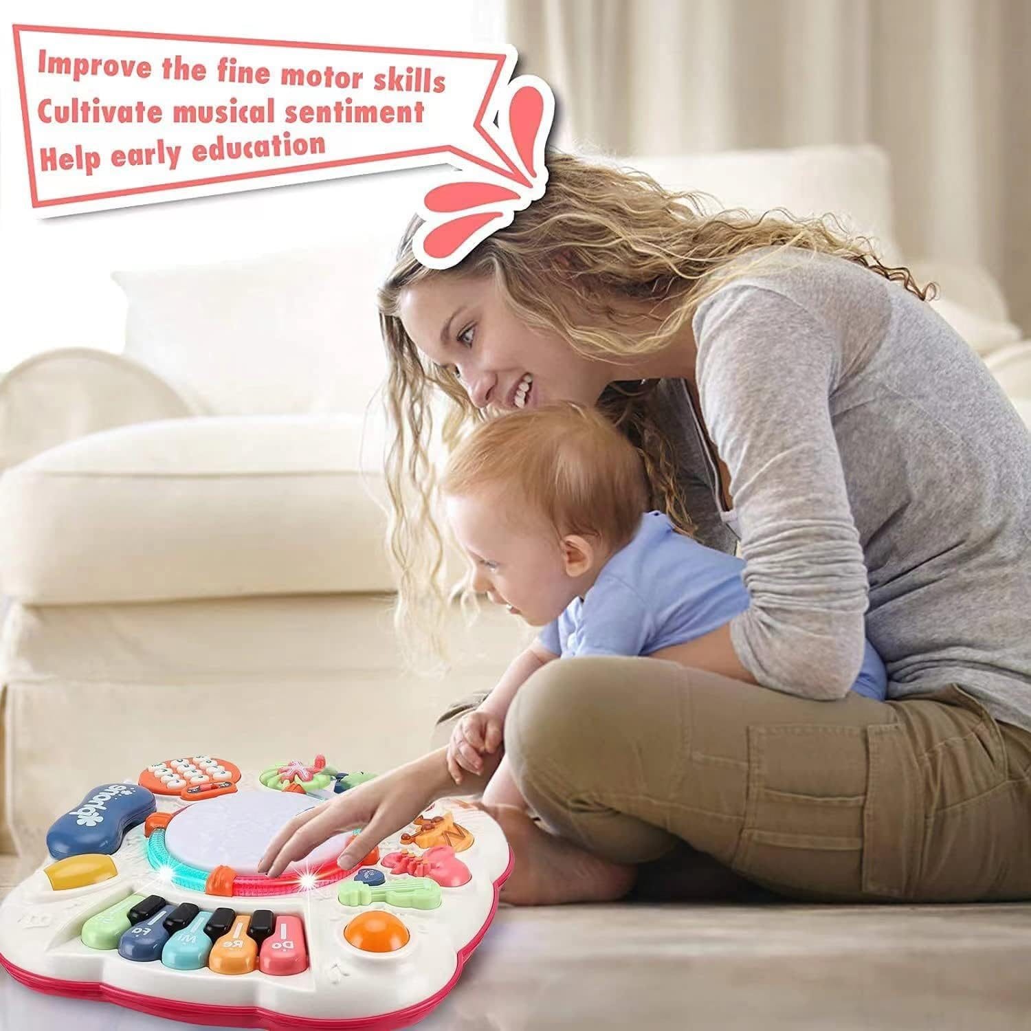 Masuta Activitati LUDIRO 8 Funcții, Interactivă, 6–9 Luni, Alb Rosu