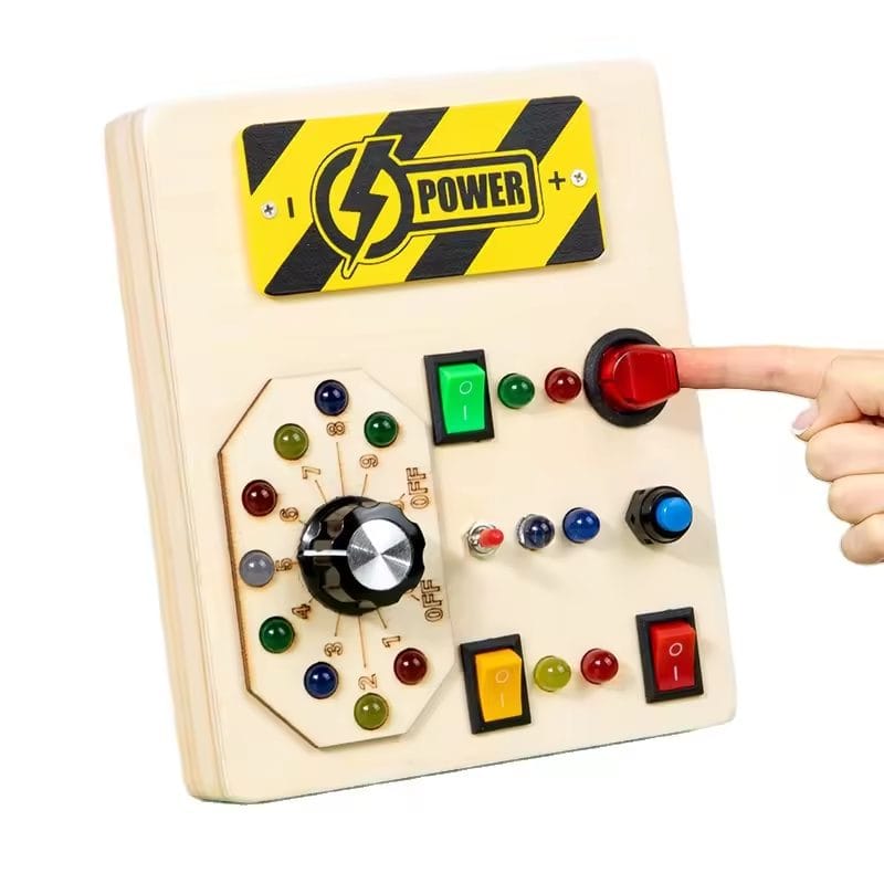 Tabla de Activitati Montessori din Lemn, Educativa, Senzoriala si Motrica pentru Copii 1-3 Ani, Portabila, 15.7x13x3 Cm