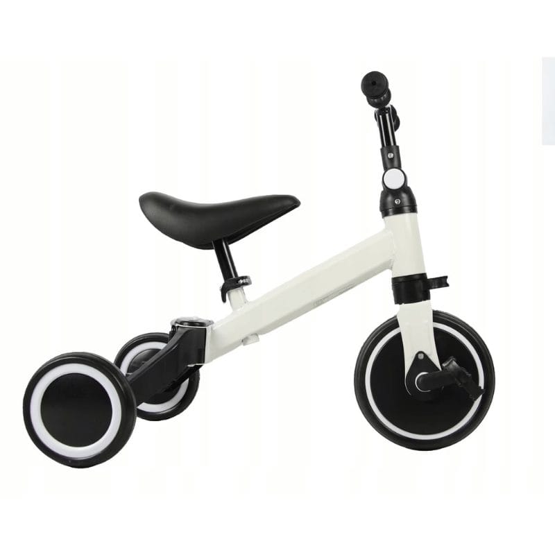 Tricicleta Multifunctionala 4 in 1 pentru Copii, Ajustabila, Ideala pentru Dezvoltarea Abilitatilor Motorii, Stabila si Confortabila, Alb, 1-4 Ani