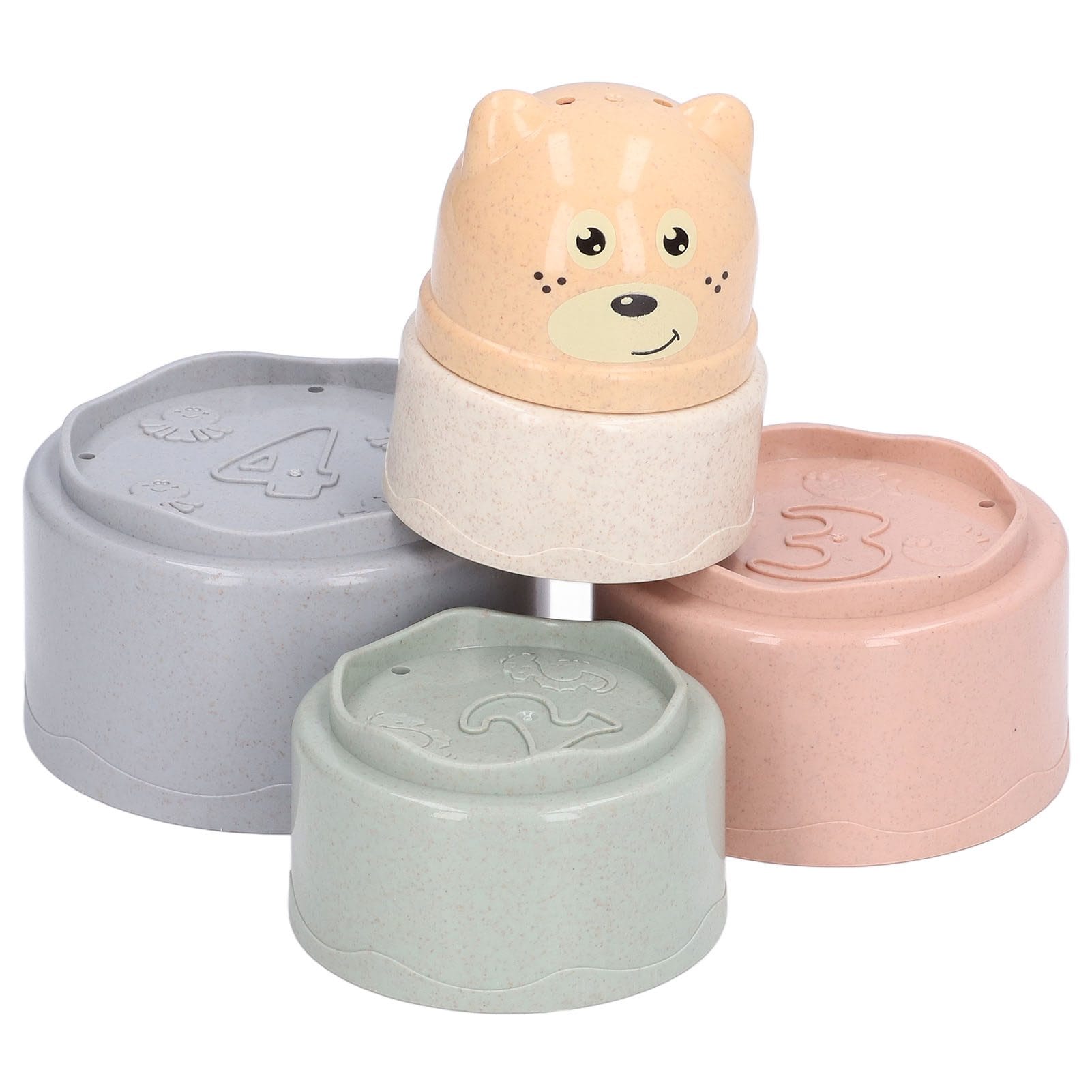 Set Educativ si Interactiv, Turn de Stivuit, Ursulet, 5 Piese, + 6 Luni