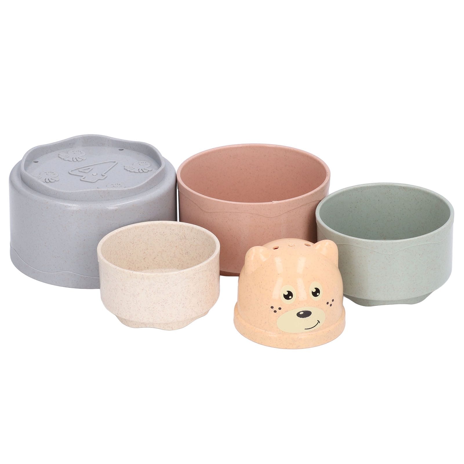 Set Educativ si Interactiv, Turn de Stivuit, Ursulet, 5 Piese, + 6 Luni