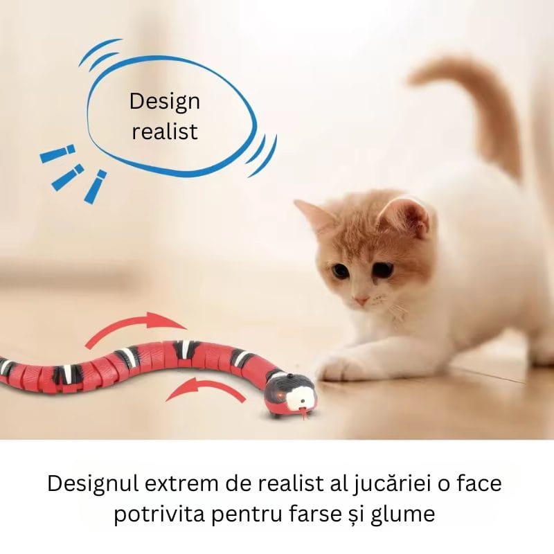 Jucarie Interactiva Sarpe RC, cu Incarcare USB, Miscare Realista in S, Senzatie Educativa si Distractiva pentru Animale de Companie, Perfect pentru Dezvoltarea Creativitatii si a Reflexelor, +6 Ani