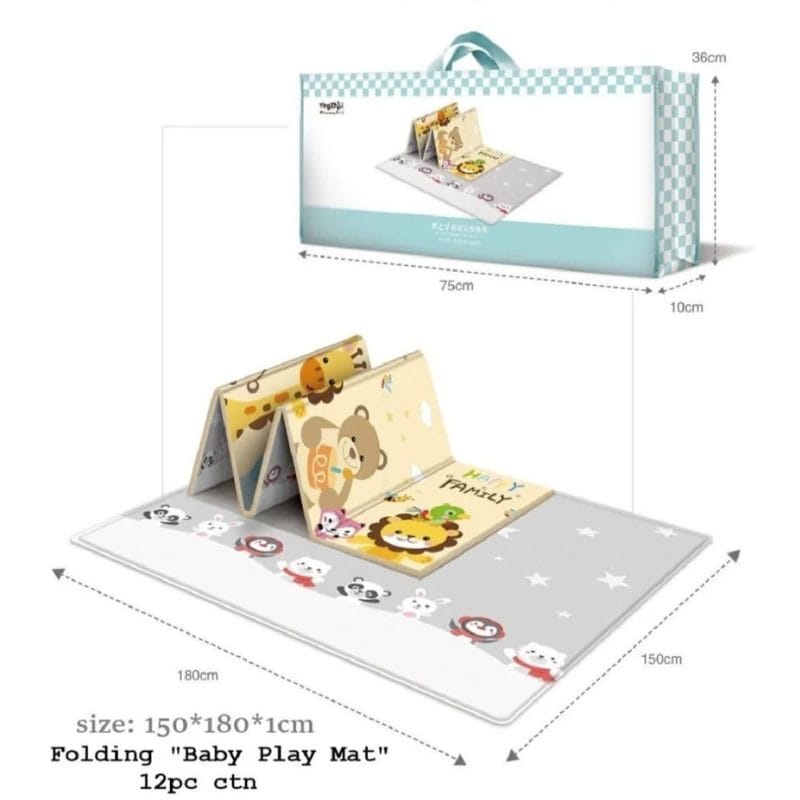 Covor Pliabil Educativ din Spuma pentru Copii, 180x150 cm, Grosime 1 cm, Termoizolant, Impermeabil, Multifunctional, Protectie si Confort, Cu Design Dublu Fata-Verso, + 1 An