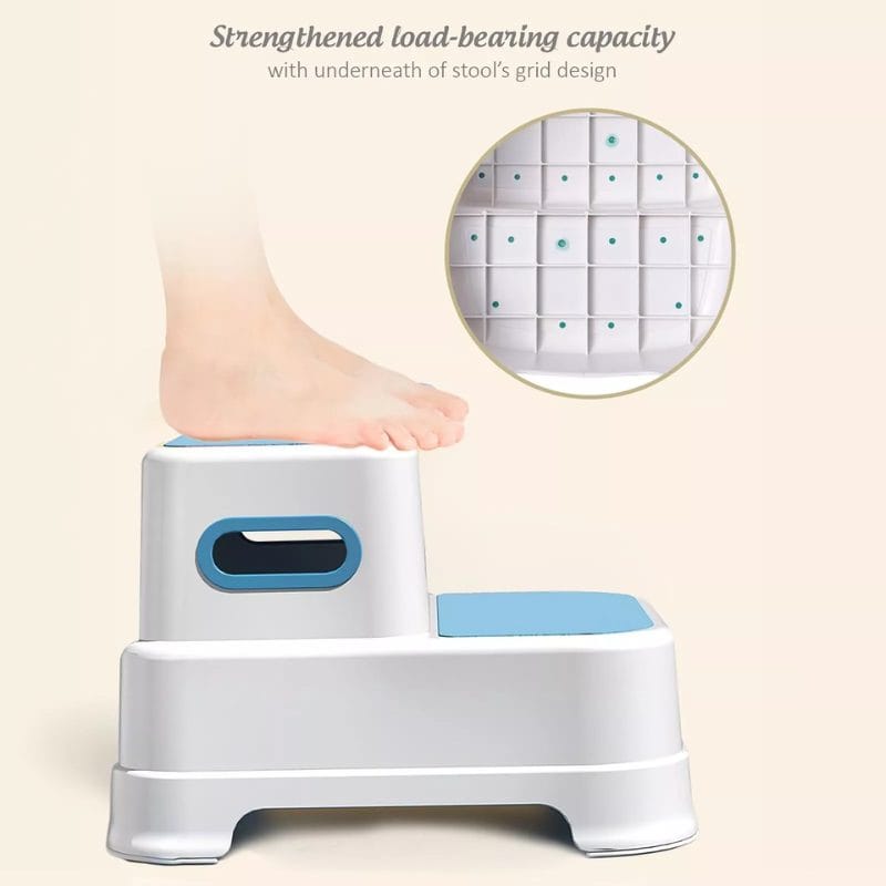 Scarita pentru Copii cu 2 Trepte, Design Antialunecare, Stabilitate Maxima, Usor de Utilizat, Ideala pentru Baie, Bucatarie, Toaleta, Spalat pe Dinti, Acces Mobilier, + 3 Ani