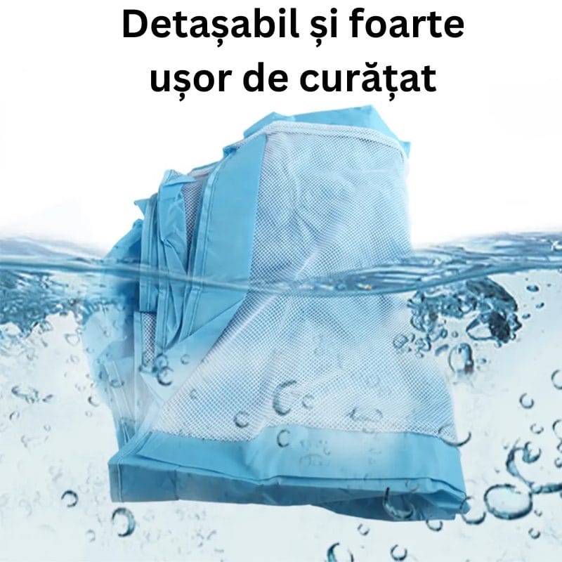 Tarc de Joaca Hexagonal 50x50x50 Cm cu 50 de Bile Multicolore Incluse, Locul Perfect pentru Siguranta, Ideal pentru Utilizare Acasa, In Aer Liber sau in Deplasare, Albastru