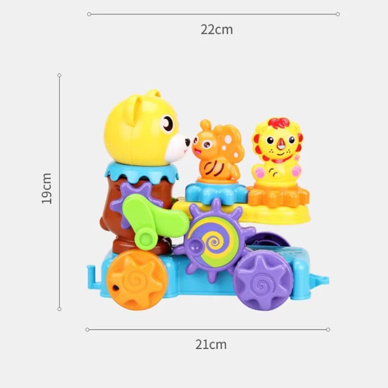 Trenulet Educativ Interactiv, Muzica si Efect de Abur, Dezvolta coordonarea, Creativitatea si Abilitatile Cognitive, Jucarie STEM cu Design Colorat si Piese Detasabile, + 2 Ani