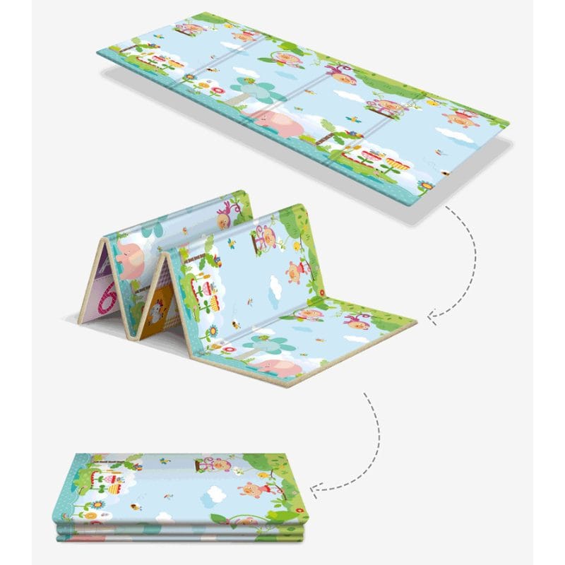 Covor Pliabil din Spuma pentru Copii, 180x150x1 Cm, Cifre si Litere, Termoizolant, Impermeabil, Multifunctional, Protectie si Confort, Cu Design Dublu Fata-Verso, + 1 An