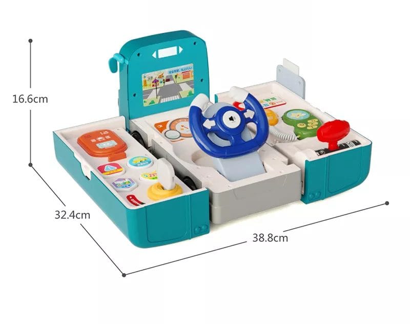 Resigilat - Jucarie Interactiva, Autobuz, Sunete si Lumini, 2 in 1, Simulator de Condus, 16 Functii, Albastru, + 3 Ani, Utility One