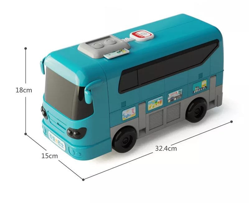 Resigilat - Jucarie Interactiva, Autobuz, Sunete si Lumini, 2 in 1, Simulator de Condus, 16 Functii, Albastru, + 3 Ani, Utility One
